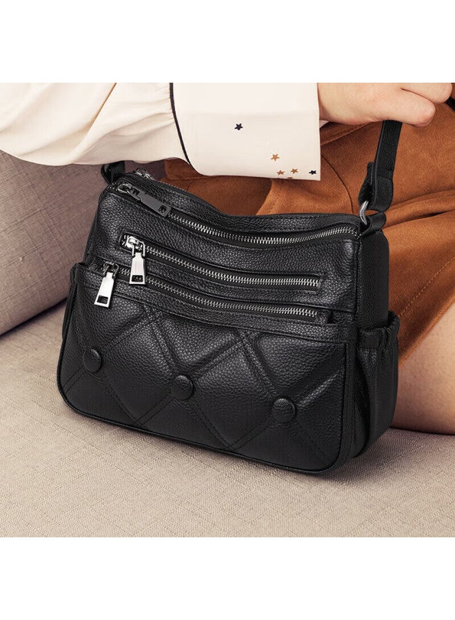 Yuyula Leather Handbag, Women's Crossbody Bag, Light Luxury Mom Bag, Middle-aged And Elderly Birthday Gift For Girlfriend - Image 1