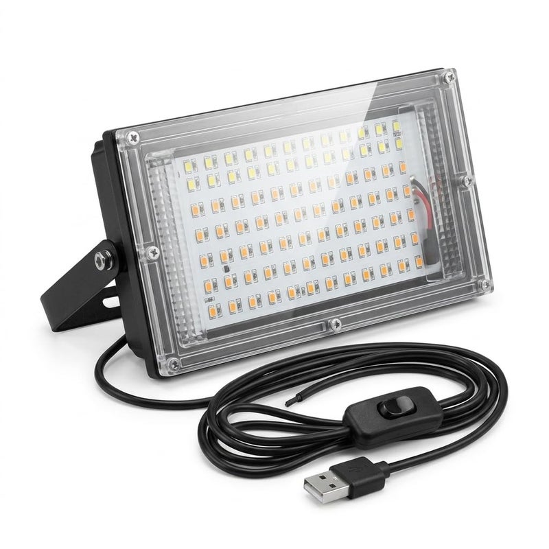 Full Spectrum Pink LED Grow Light, with USB Power Cable, 50 LED Beads, for Vegetables, Succulents, Flowers, Fruits.Model:HA-0426