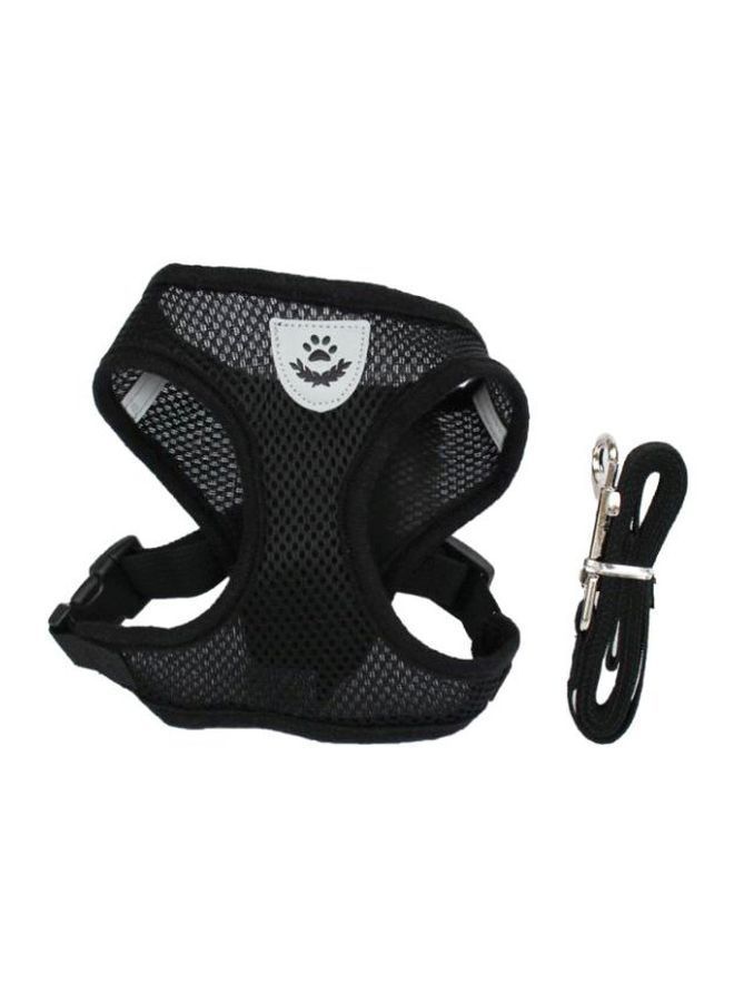 NIBEMINENT 2-Piece Dog Chest Strap With Rope Black
