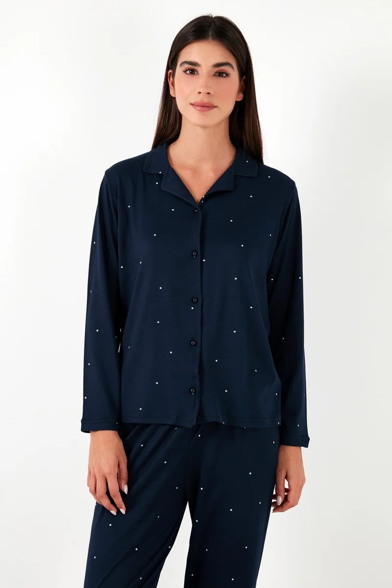 Lela Regular Fit Shirt Collar Long Sleeve Pajama Set Women's Pajama Set 65750701