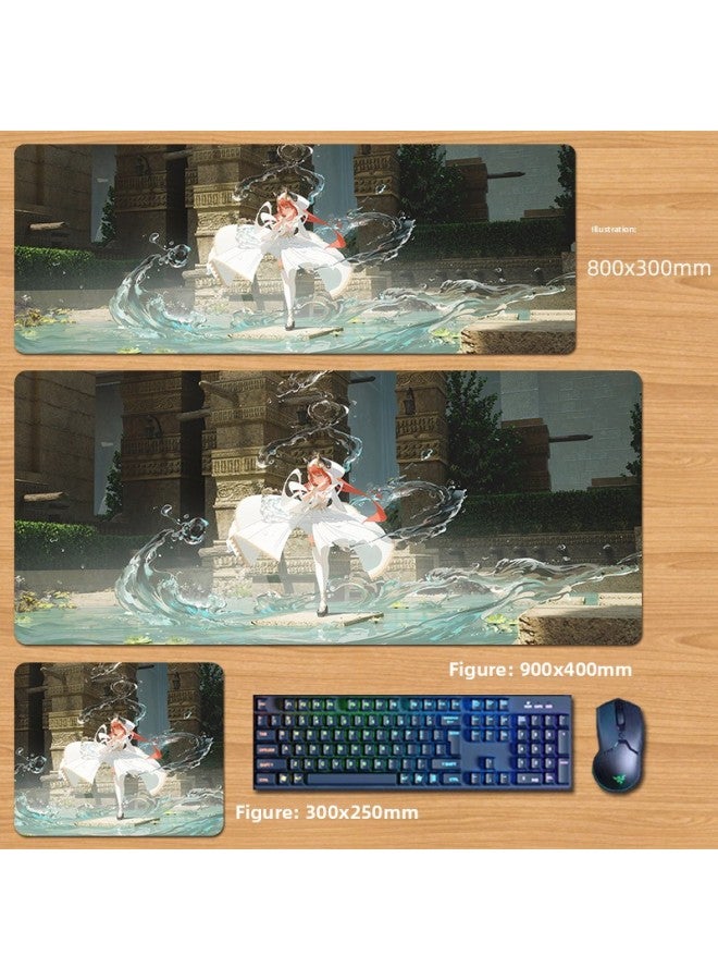 Unlocked Genshin Impact Mouse Pad Extra Large Animation Kamisato Ayaka Thunder General Two-Dimensional Keyboard Computer Game-Color:80x30cm Thickness 3mm-Pattern:YS52  - Image 1
