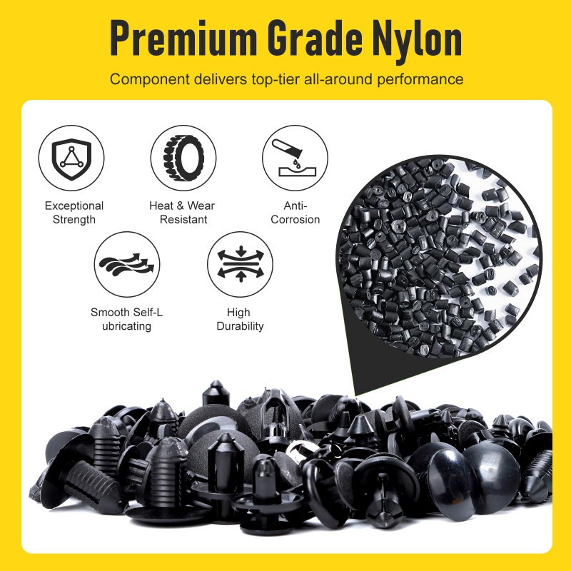 JinnEterri 260PCS Car Bumper Retainer Clips Kit - Auto Plastic Rivets & Push Fasteners Set, Most Popular Sizes for Door Trim, Panel, Fender - Compatible with GM, Ford, Toyota, Honda, Chrysler - Image 4