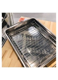 Generic Roasting tray with grill rack Stainless steel 40x32 cm Stainless steel Dishwasher safe Oven safe.  - Image 3