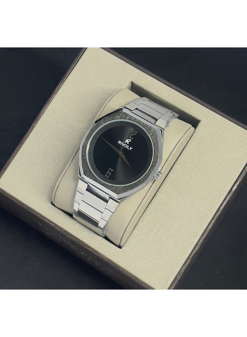 Rivoly Men's Stainless Steel Analog Quartz Watch, Easy to Read Fashion Design Waterproof Classic Luxury. - Image 1