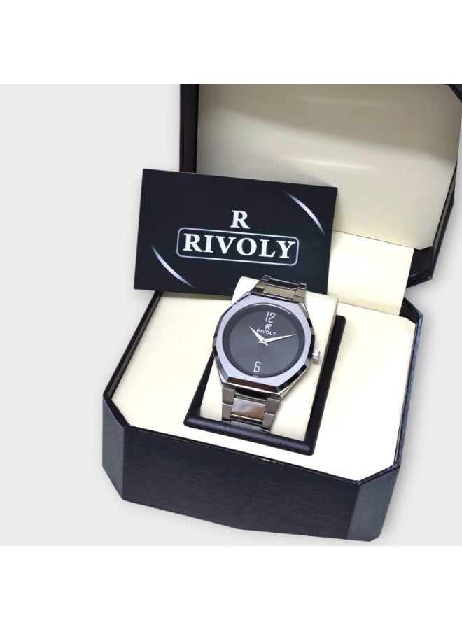 Rivoly Men's Stainless Steel Analog Quartz Watch, Easy to Read Fashion Design Waterproof Classic Luxury. - Image 5