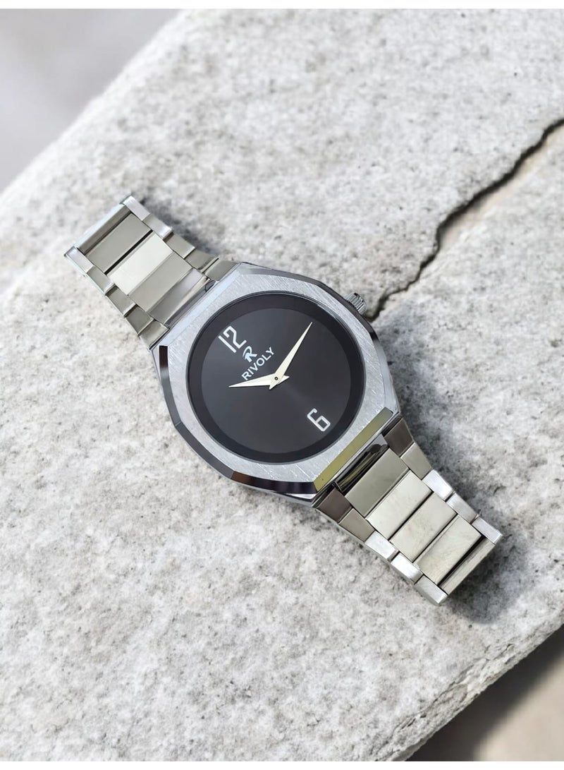 Rivoly Men's Stainless Steel Analog Quartz Watch, Easy to Read Fashion Design Waterproof Classic Luxury. - Image 4