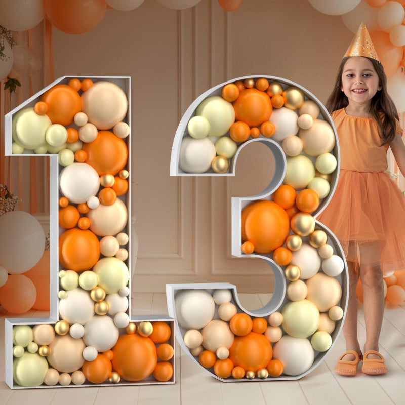 imprsv Mosaic Numbers for Balloons 4FT Large 13th Birthday Decorations Balloon Mosaic Number Frame Marquee Number 13 Anniversary Party Decor Cardboard Numbers - Image 3