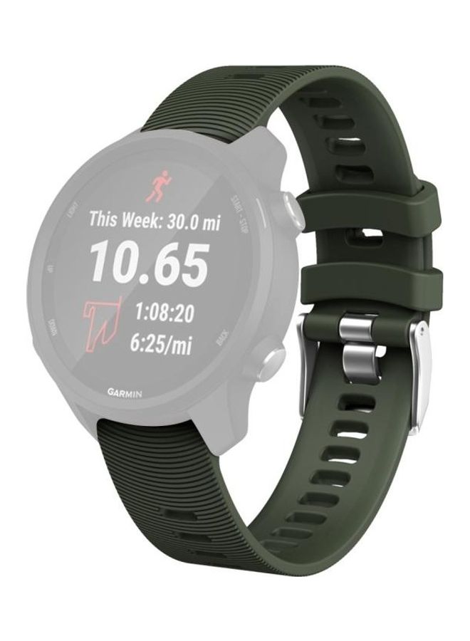 NIBEMINENT Silicone Replacement Band For Garmin Forerunner 245 Army Green - Image 1