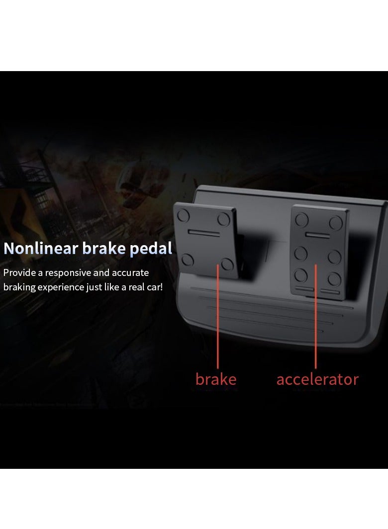 عجلة قيادة للسباق من ديجري مع دواسات ومحولات لون أسود متوافقة مع جهاز PS4 PS3 PC Android - Image 3