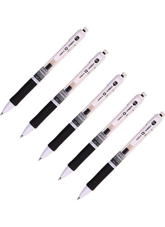 Dong-A Q-Knock Gel Rollerball Pen 0.5 mm Black 5-pack 