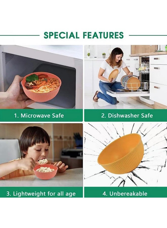 LRUUIDDE Unbreakable Cereal Bowls 24 oz -Reusable Wheat Straw Fiber Lightweight Bowls Set - Dishwasher & Microwave Safe - Perfect for Snacks,Cereal, Ice Cream,Soup, Rice Bowls 4 Pack - Image 5