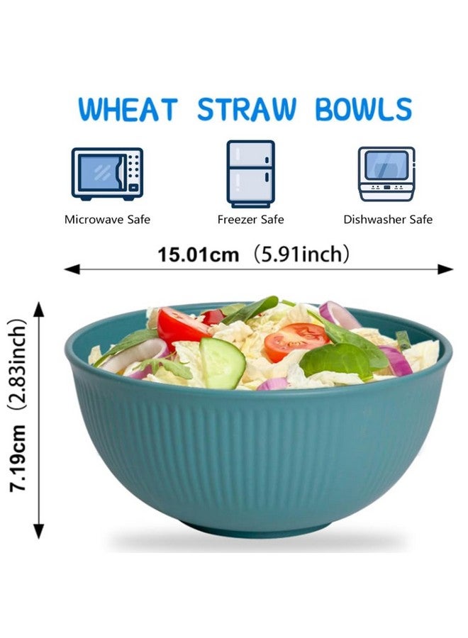 LRUUIDDE Unbreakable Cereal Bowls 24 oz -Reusable Wheat Straw Fiber Lightweight Bowls Set - Dishwasher & Microwave Safe - Perfect for Snacks,Cereal, Ice Cream,Soup, Rice Bowls 4 Pack - Image 4