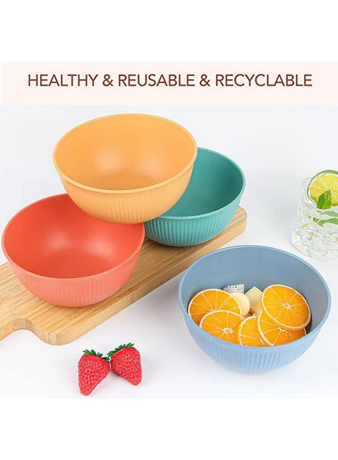 LRUUIDDE Unbreakable Cereal Bowls 24 oz -Reusable Wheat Straw Fiber Lightweight Bowls Set - Dishwasher & Microwave Safe - Perfect for Snacks,Cereal, Ice Cream,Soup, Rice Bowls 4 Pack - Image 2
