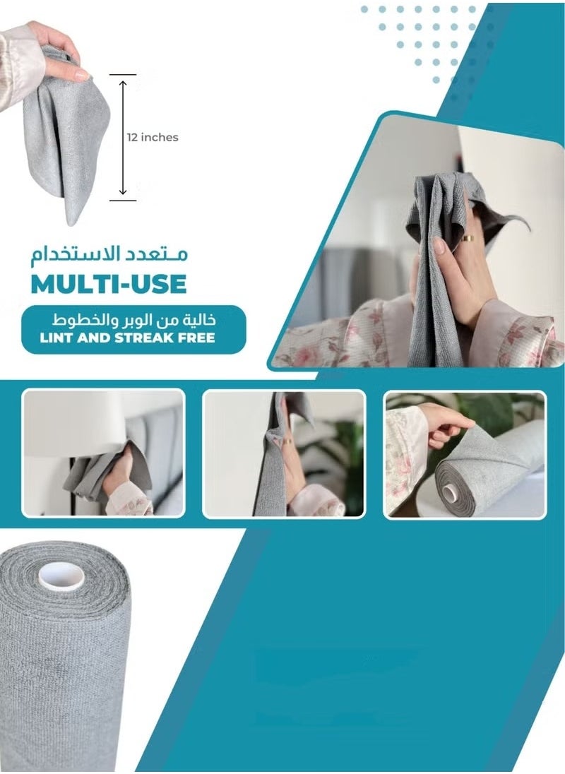 VarietyVoyageD - 30 Sheets Reusable Microfiber Cleaning Cloths - Washable Towel Rags,  Super Absorbent, Lint-Free, Multi-Purpose Kitchen Tissue Roll for Cleaning - Image 1
