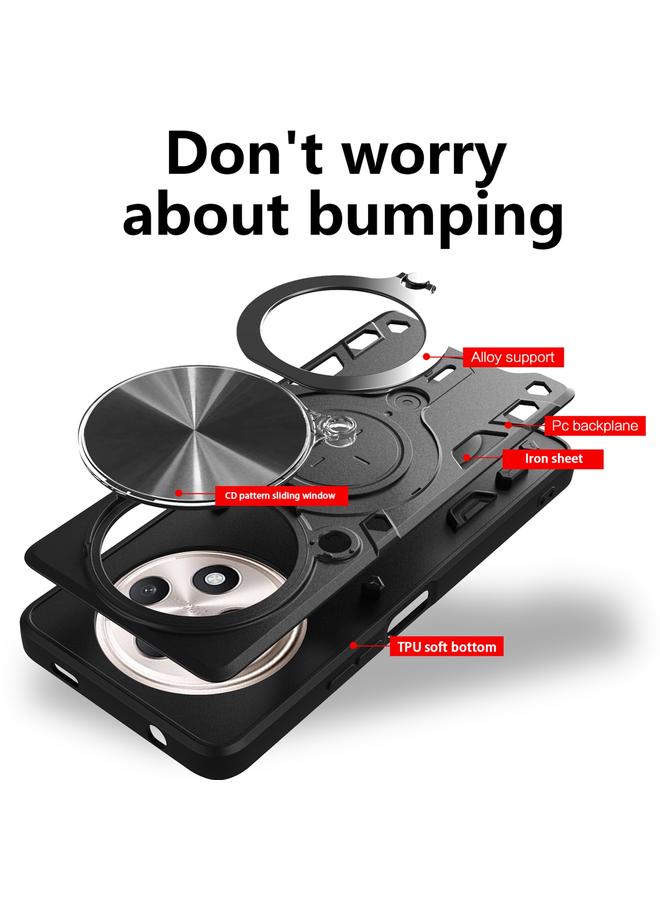 S-TOP Case For OPPO Reno12 F 5G Global CD Texture Sliding Camshield Magnetic Holder Phone Case - Image 3