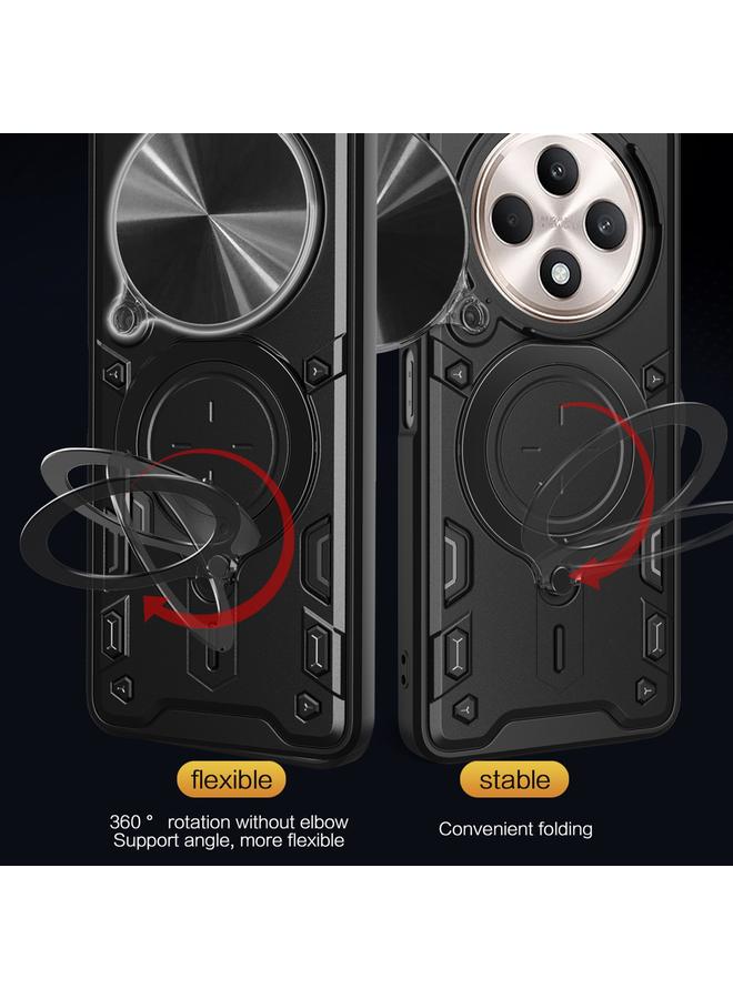 S-TOP Case For OPPO Reno12 F 5G Global CD Texture Sliding Camshield Magnetic Holder Phone Case - Image 5