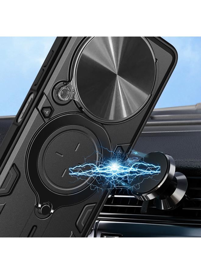 S-TOP Case For OPPO Reno12 F 5G Global CD Texture Sliding Camshield Magnetic Holder Phone Case - Image 4