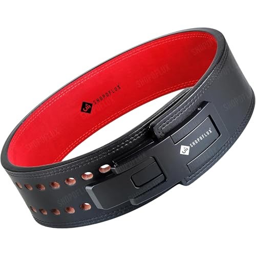 SHOPOFLUX Weight Lifting Lever Belt -Power Lifting Belt With Heavy Duty Buckle for Men & Women for Lower Back Support, Multipurpose Gym Workouts Deadlifts Squats Powerlifting (13mm, L) - Image 1