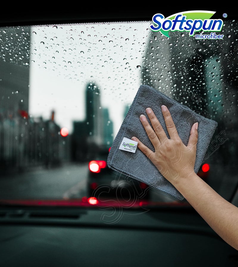 SOFTSPUN Microfiber Cleaning Cloths, 24 pcs 30x40cms 280GSM Multi-Color Highly Absorbent, Lint and Streak Free, Multi - Purpose Wash Cloth for Kitchen, Car, Window, Stainless Steel - Image 5