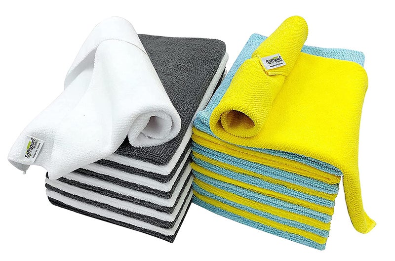 SOFTSPUN Microfiber Cleaning Cloths, 24 pcs 30x40cms 280GSM Multi-Color Highly Absorbent, Lint and Streak Free, Multi - Purpose Wash Cloth for Kitchen, Car, Window, Stainless Steel - Image 1