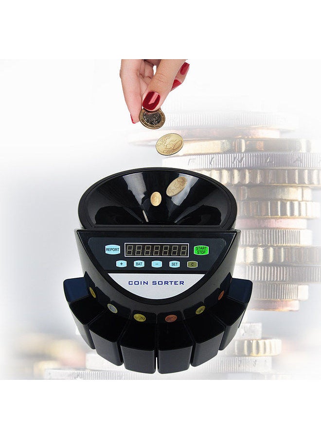 Generic - Electronic Coin Sorter Counter Counting Sorting Machine Countable Coins Malaysian Coins with Multi-Functional 7 Digit LED Display UK Plug - Image 1
