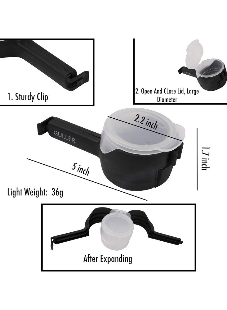 Close Clip Food Storage Bags, 5x1.7x2.2 inch - Black White - Image 3