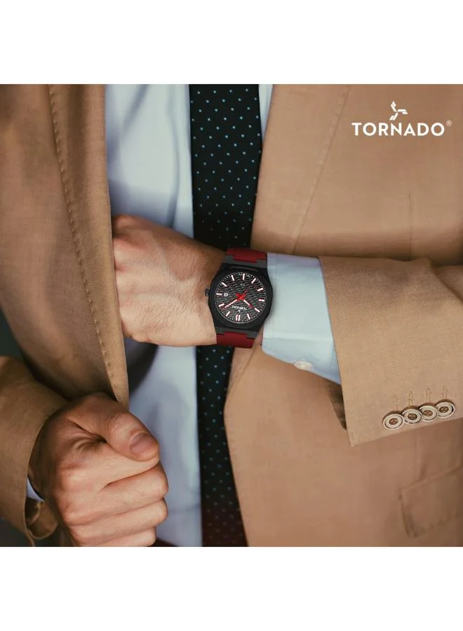 تورنيدو ساعة يد رجالية بسوار سيليكون بعقارب - - مم