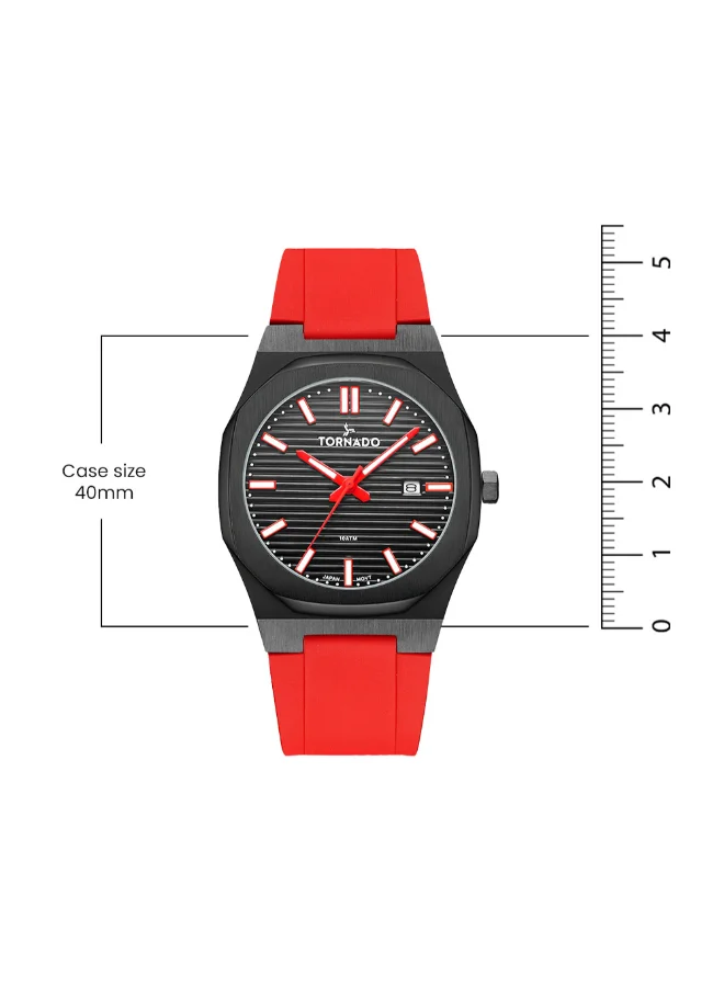 تورنيدو ساعة يد رجالية بسوار سيليكون بعقارب - - مم