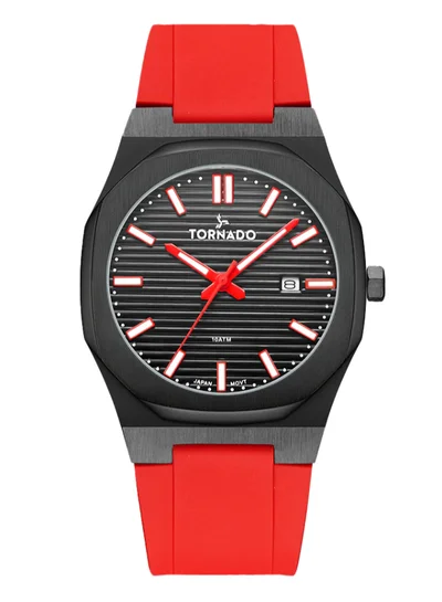 تورنيدو ساعة يد رجالية بسوار سيليكون بعقارب - - مم