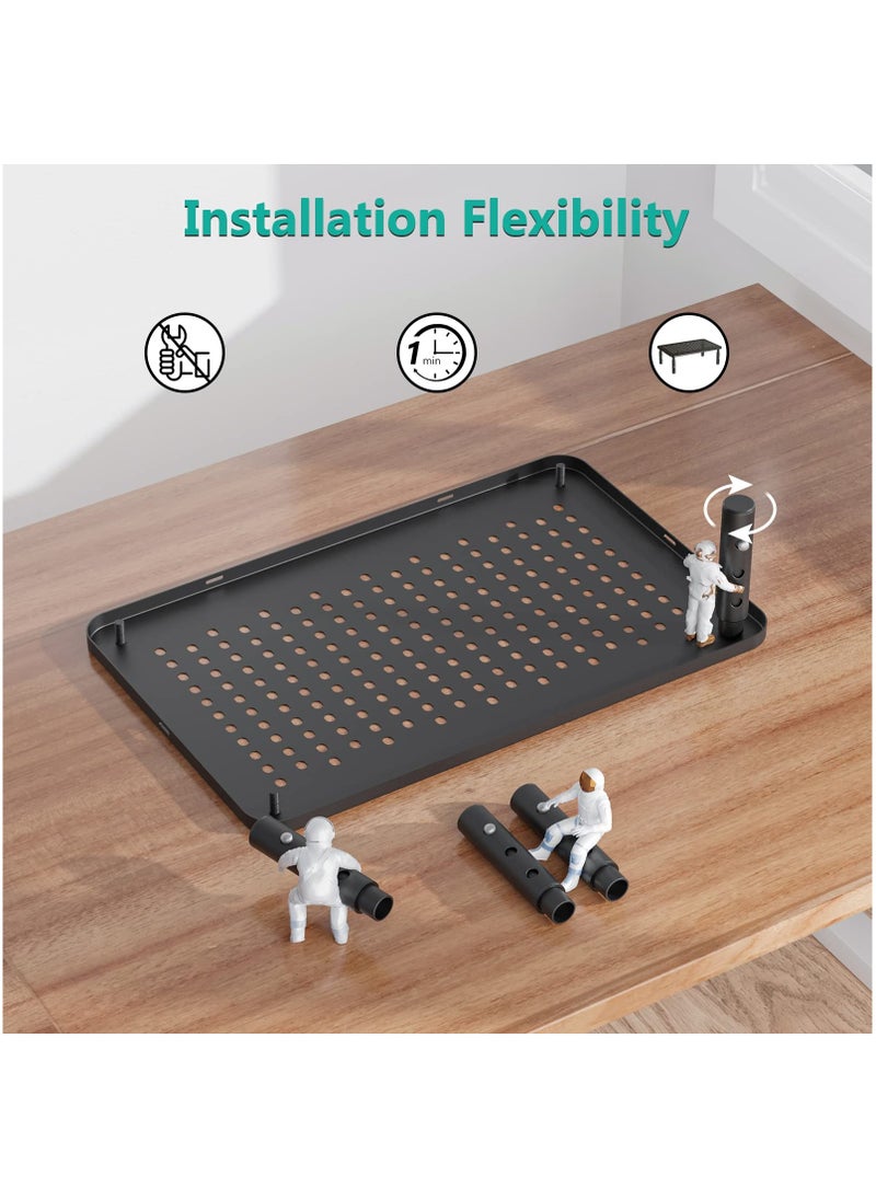 FlashHawk 2 Pack Monitor Stand Riser, 3 Height Adjustable, Laptop Holder for Office, with Ventilation Holes​, ​​Space-Saving Efficiency, Black  - Image 5