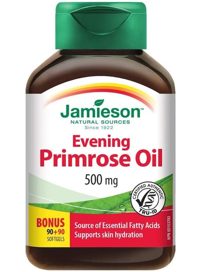 Jamieson Jamieson Evening Primrose Oil 500 mg Softgels - Gluten-Free 90+90 softgels 
