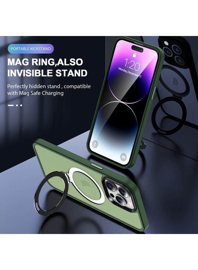 Zaboon Case For iPhone 12 Pro Skin-feel MagSafe Holder PC Hybrid TPU Phone Case - Image 2