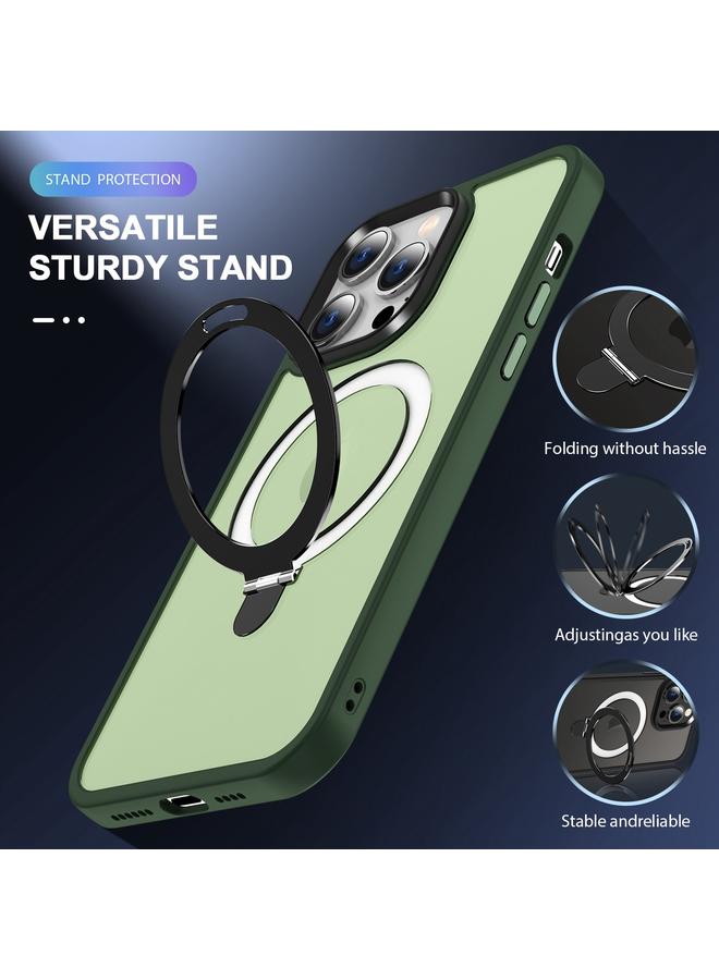 Zaboon Case For iPhone 12 Pro Skin-feel MagSafe Holder PC Hybrid TPU Phone Case - Image 3