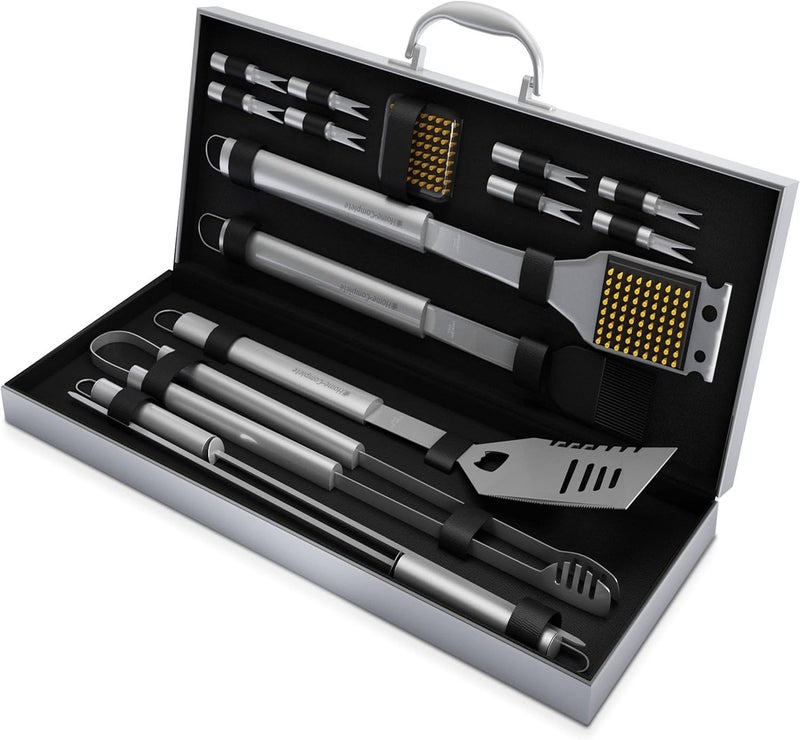 Home-Complete 16-Piece BBQ Grill Accessories Set - Barbecue Tool Kit with Aluminum Case for Home Grilling - Great Gift for Birthday or Father’s Day by - Image 1