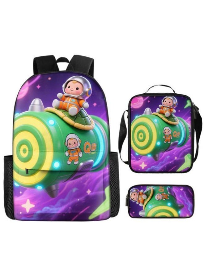 Bright Li Fire Fashion is unlimited! Cartoon bag three-piece set, suitable for a variety of scenes for students and teenagers (available for students, children, friends on outings, mountain climbing, schooling, etc.) - 35 - Image 2