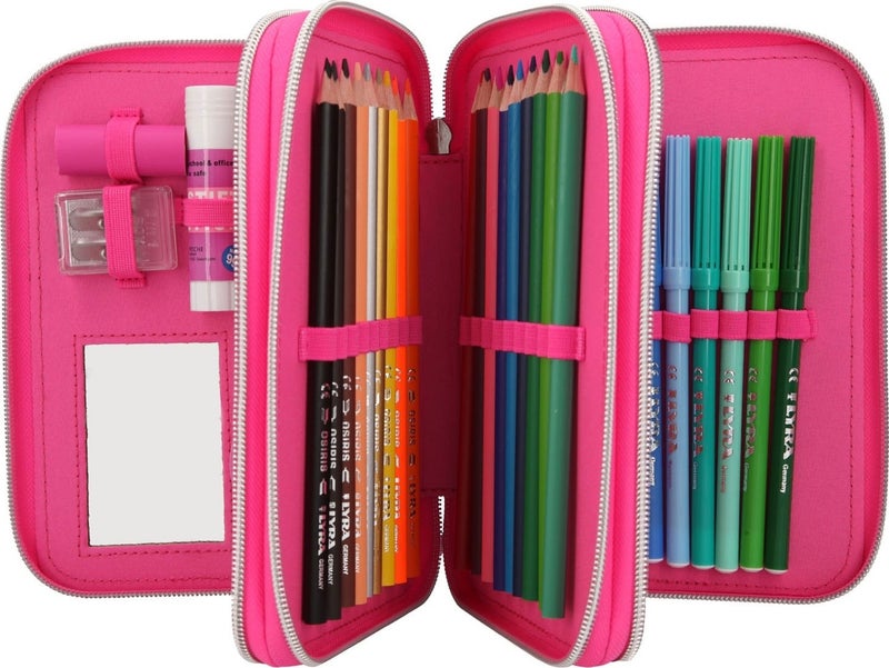 Top Model Miss Melody Triple Pencil Case Pink 3 Layer Full Pencil Box  - Image 3