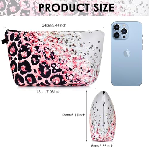 MAYCREATE® Makeup Bag Travel Toiletries Bag Fashion Makeup Bag Zipper Pouch Stationeries Storage Pouch Accessories Organizer Bag, 9.1"x5"x2.2" - Image 2