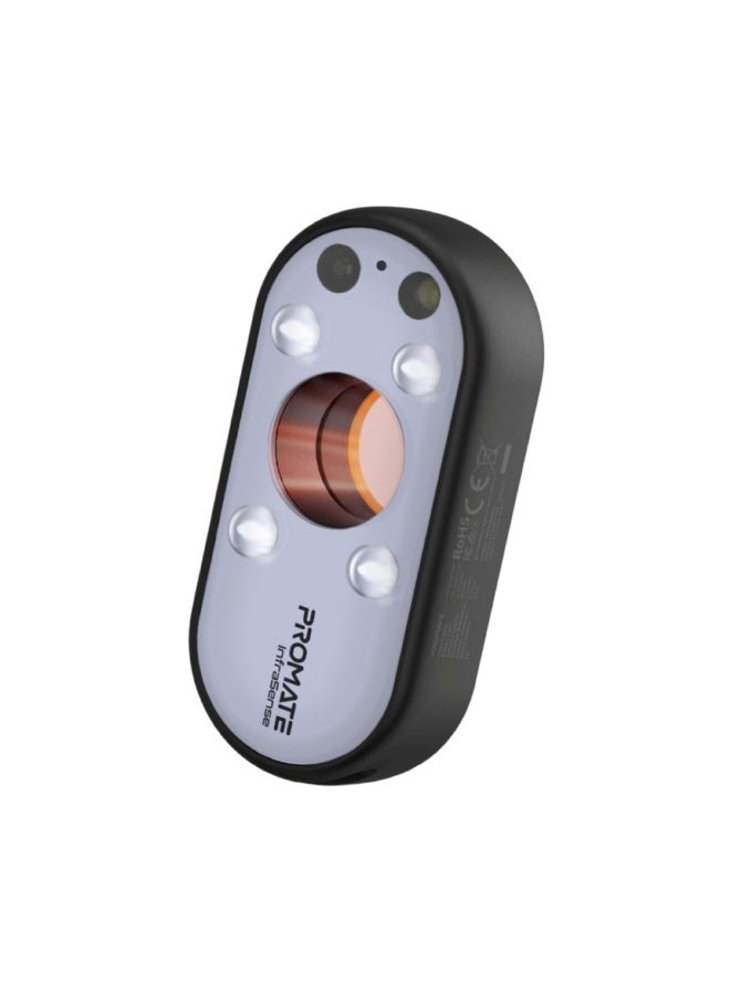 PROMATE InfraSense Portable Hidden Camera Detector with Infrared Lens Detection, Red Light Scanner, 80dB Anti-Theft Alarm, Emergency Siren, LED Flashlight, Rechargeable Privacy Protection Device for Travel, Hotels - Image 2