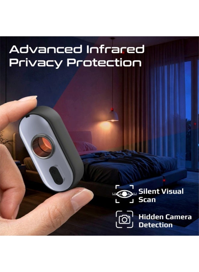 PROMATE InfraSense Portable Hidden Camera Detector with Infrared Lens Detection, Red Light Scanner, 80dB Anti-Theft Alarm, Emergency Siren, LED Flashlight, Rechargeable Privacy Protection Device for Travel, Hotels - Image 3