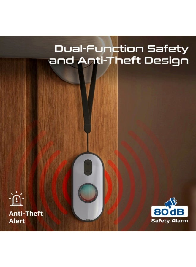 PROMATE InfraSense Portable Hidden Camera Detector with Infrared Lens Detection, Red Light Scanner, 80dB Anti-Theft Alarm, Emergency Siren, LED Flashlight, Rechargeable Privacy Protection Device for Travel, Hotels - Image 5