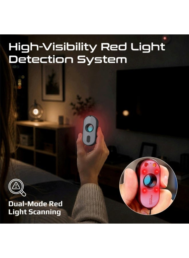 PROMATE InfraSense Portable Hidden Camera Detector with Infrared Lens Detection, Red Light Scanner, 80dB Anti-Theft Alarm, Emergency Siren, LED Flashlight, Rechargeable Privacy Protection Device for Travel, Hotels - Image 4
