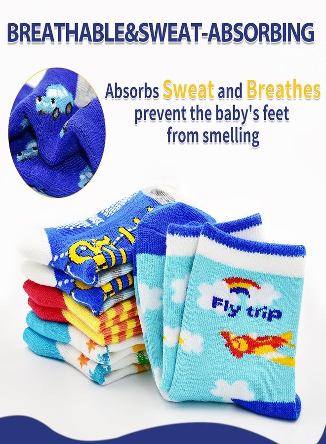 HYCLES Anti Slip Toddler Socks, 12 Pairs Non-Skid Cotton Grip Kid Socks for 1-7T Boy Girl 6-12 Month Baby, B.carton Style, 5-7 Years - Image 5