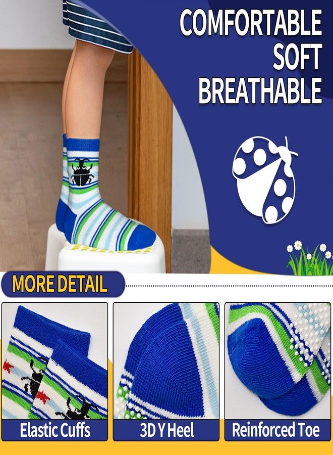 HYCLES Anti Slip Toddler Socks, 12 Pairs Non-Skid Cotton Grip Kid Socks for 1-7T Boy Girl 6-12 Month Baby, B.carton Style, 5-7 Years - Image 4