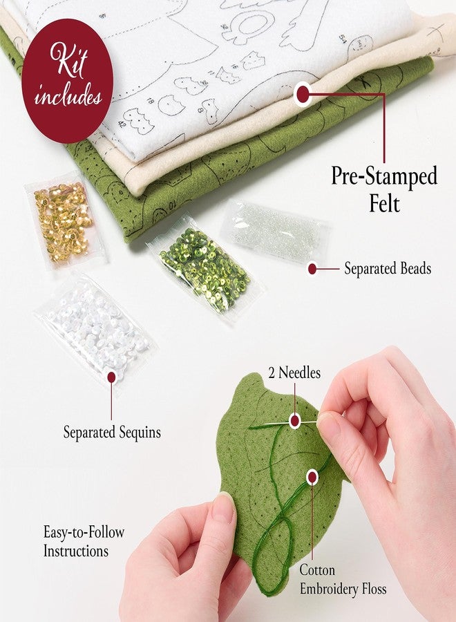 Bucilla, Nordic Noel, Perfect for DIY Arts and Crafts Felt Applique 18" Stocking Making Kit - Image 3