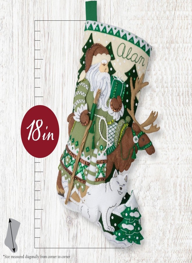 Bucilla, Nordic Noel, Perfect for DIY Arts and Crafts Felt Applique 18" Stocking Making Kit - Image 2