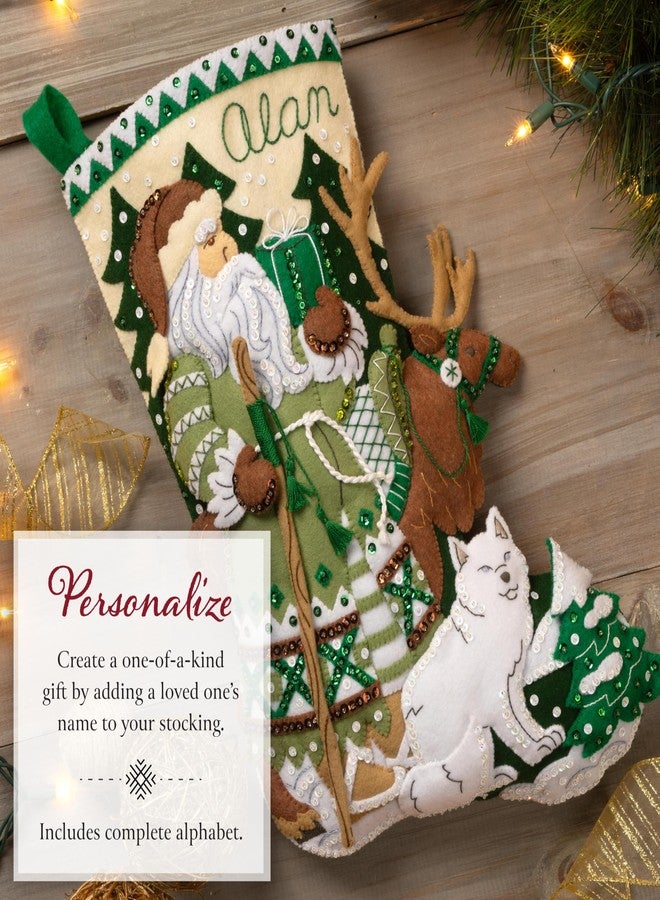 Bucilla, Nordic Noel, Perfect for DIY Arts and Crafts Felt Applique 18" Stocking Making Kit - Image 4