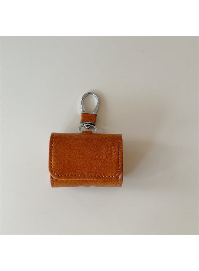 Loquat Suitable For AppleAirpods4 Headphone Case Solid Color Cow Pattern Leather Case Earphone Case Earphone Case-Color:Picture No. 1-Model:Airpods 3  - Image 3