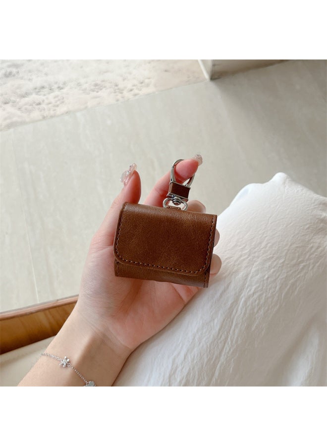 Loquat Suitable For AppleAirpods4 Headphone Case Solid Color Cow Pattern Leather Case Earphone Case Earphone Case-Color:Picture No. 1-Model:Airpods 3  - Image 2