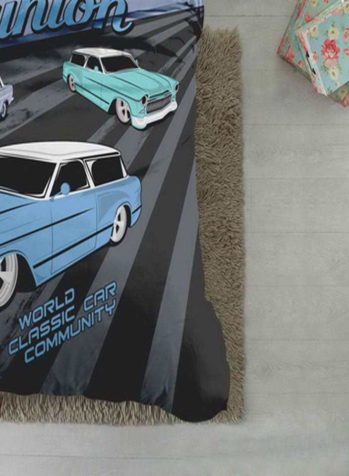 فيفوريت فيفرت طقم لحاف أطفال أزرق نقشة بألوان متعددة سنجل نفر طقم 4 قطع - Image 3