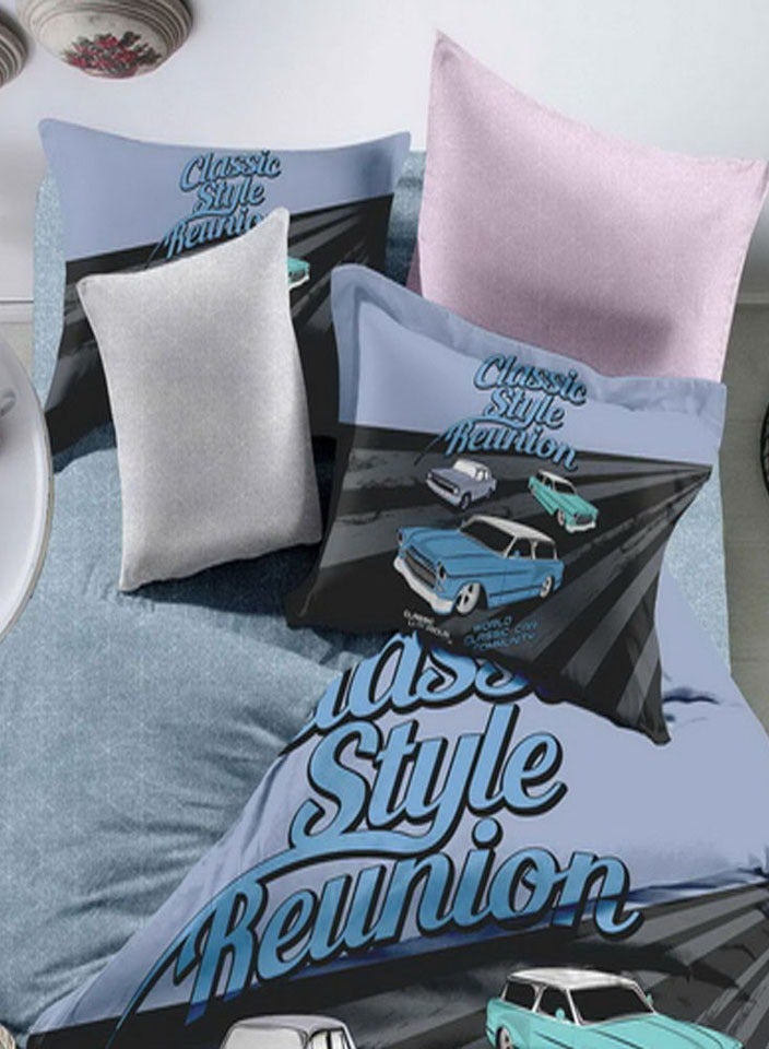 فيفوريت فيفرت طقم لحاف أطفال أزرق نقشة بألوان متعددة سنجل نفر طقم 4 قطع - Image 2